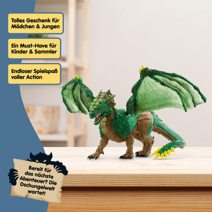SCHLEICH ELDRADOR Creatures | Jungle Dragon 70791 | detailed monster figurine with movable wings | great gift for girls and boys | toy for ages 7+ | 28 x 17 x 11 cm