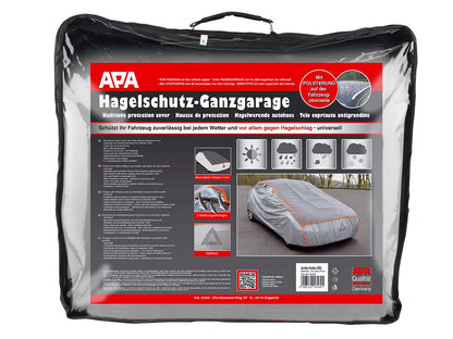 APA 16169 Hail Protection Full Garage XXL, Car Cover, Car Tarpaulin, tear-resistant, water-repellent, grey
