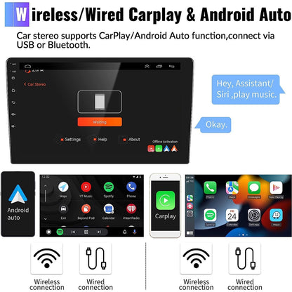 5G WiFi 8 Core 2+32GB Android 13 car stereo for Ford Tourneo Transit Custom 2013-2018 9" touchscreen headunit supports Bluetooth, Wireless CarPlay, Android Auto, GPS navigation with camera.