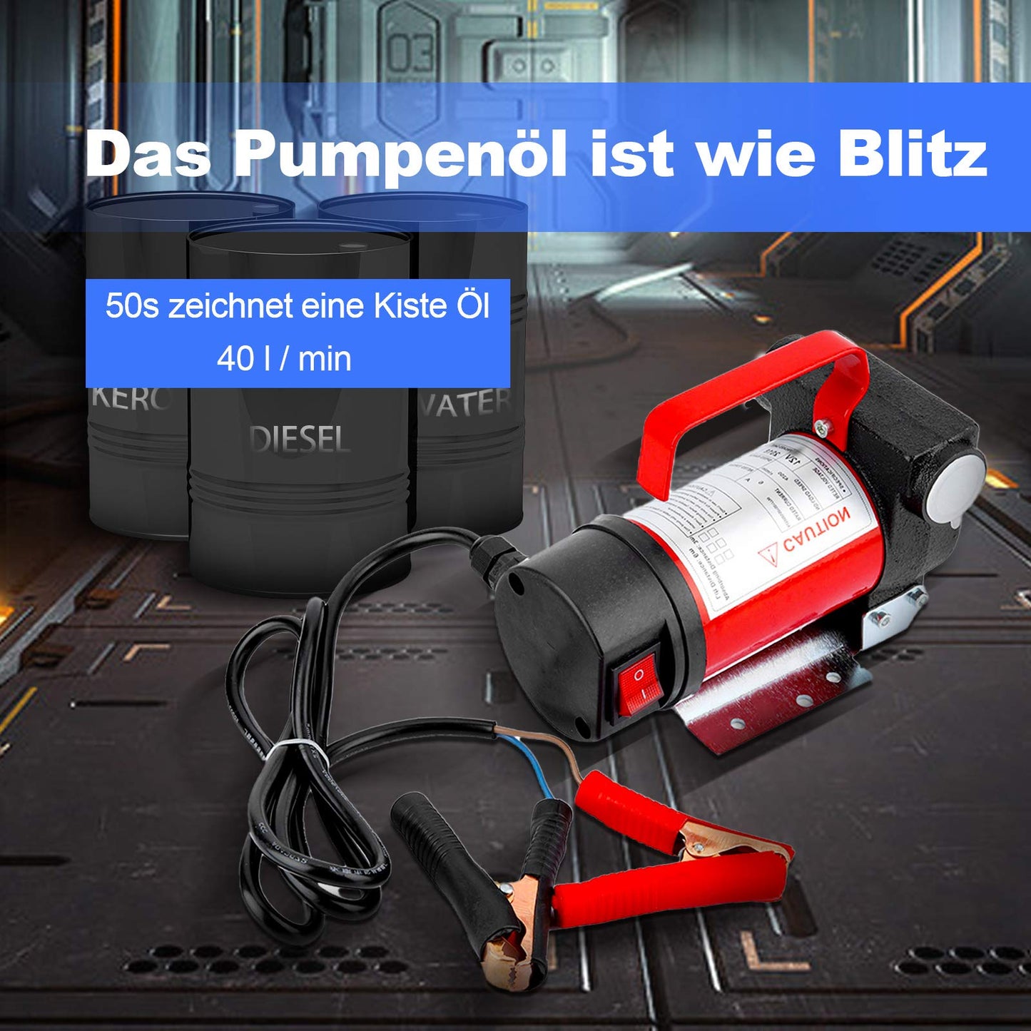 12V oil suction pump diesel pump, fuel pump gasoline pump 12V electric oil pump oil transfer pump pumping liquid 12V 160W 40L/min for and kerosene