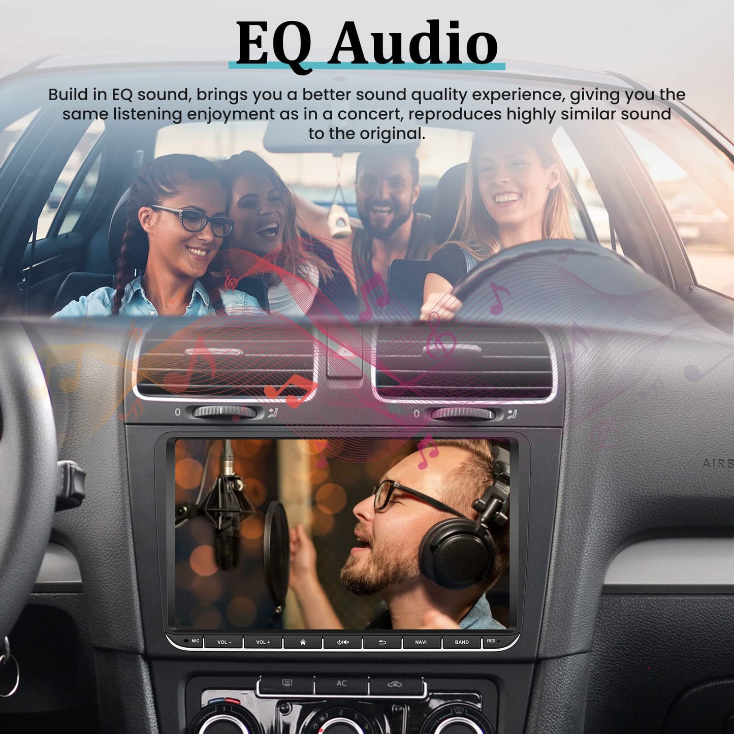 9 inch 2 Din Android car radio for VW Golf 5 6 7 Polo T5 Caddy RCD Passat Skoda Seat, touchscreen radio with navigation Bluetooth Mirror Link FM USB RCA GPS WiFi + rear view camera
