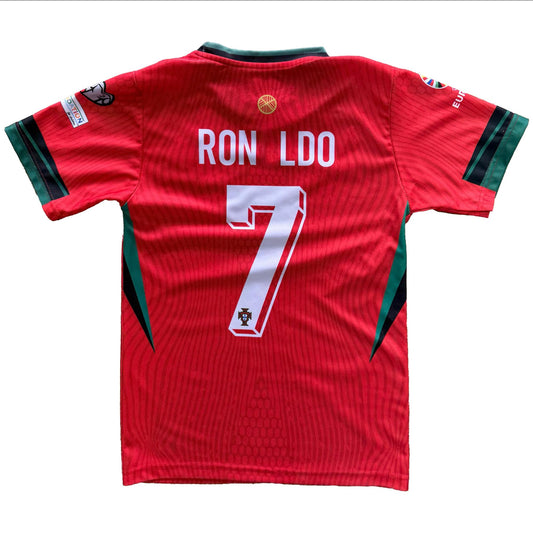 Legend #7 Kids Jersey Set - Portugal 2024/25 Home Fan Outfit in Red with Shorts - Soccer Jersey Boys Retro Style Gift Idea - Sizes 140