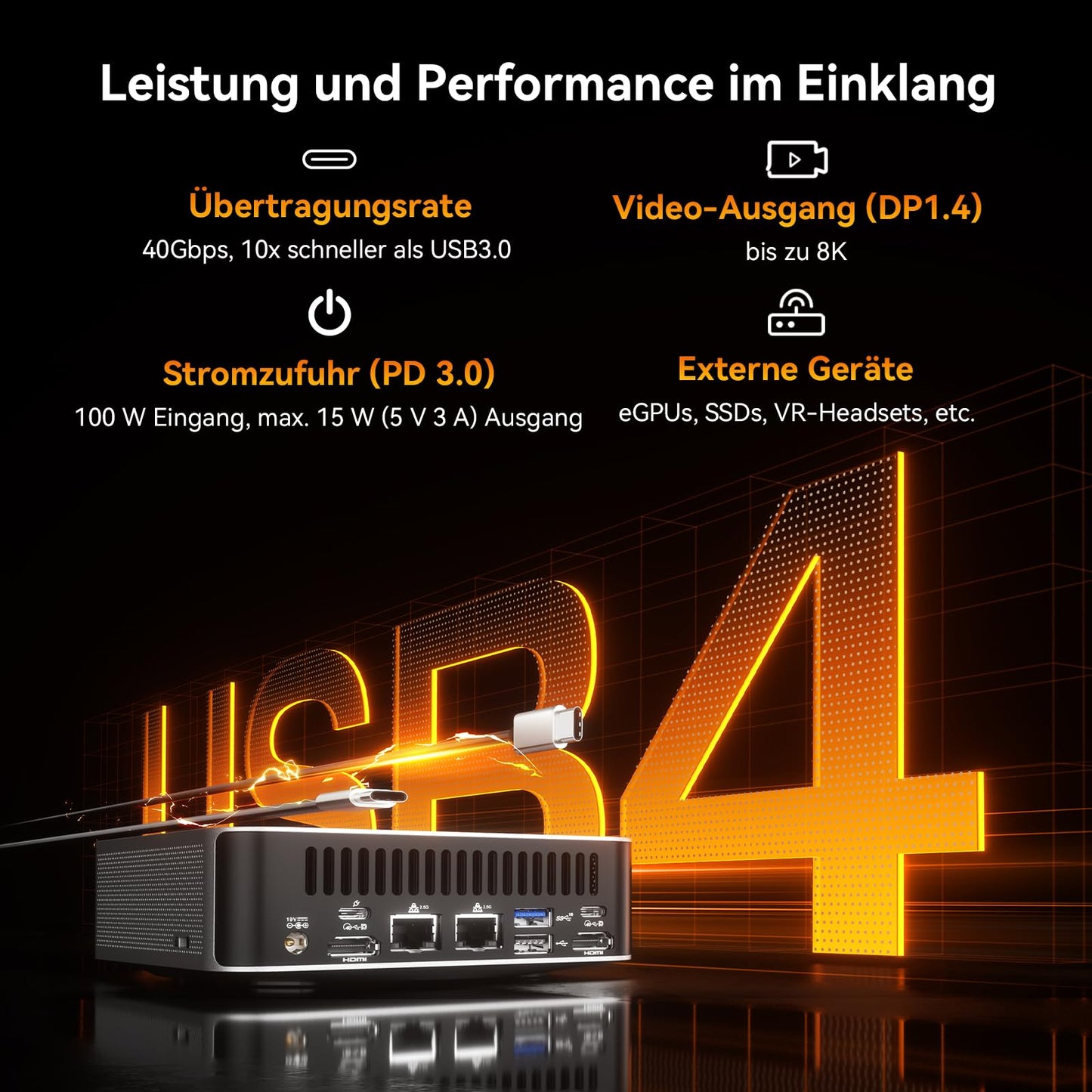 GEEKOM Mini PC A8 Max with AMD Ryzen 7 8745HS, 2.5Gbps Dual LAN Port, 3-year warranty, 32GB DDR5 1TB SSD, Mini Computer W-11 Pro | 8 USB | 8K Quad-Display, for Gaming/Creativity/Office.