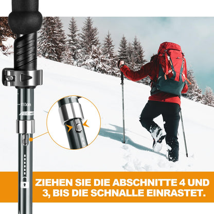 COVACURE Trekking Poles Nordic Walking Sticks - 110-130 cm Foldable, Adjustable, Telescopic, Lightweight, with Rubber Tips for Men and Women (2025 Upgrade Model)