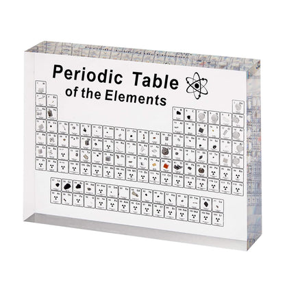 Acrylic Periodic Table, Upgraded Large Periodic Table of 83 Elements, Gifts DIY Desk Ornaments Decoration, Suitable for Students Teachers Crafts Decor (Without Light Base)