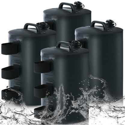 MasterCanopy 4-Pack Water Weight Bags Sandbags Leg Weights Anchors Reusable, for Pop-up Canopy, Folding Canopy, Tent, Canopy, Black