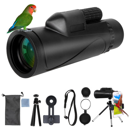 GOHHME 80X100 HD Monocular Telescope, Monocular Telescope for Adults with Smartphone Holder Upgrade Tripod, BAK4 Prism Waterproof Handheld Monocular Bird Watching Hunting Concert Football Game