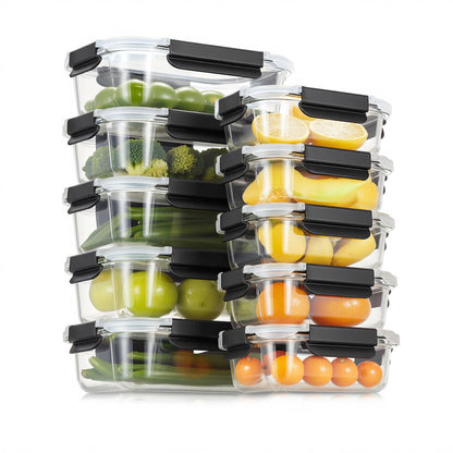 Glass containers with lids, storage container set, 20 pieces (10 containers, 10 lids), dishwasher safe, microwave & freezer safe, leak-proof, modern, food storage containers, fresh-keeping containers.
