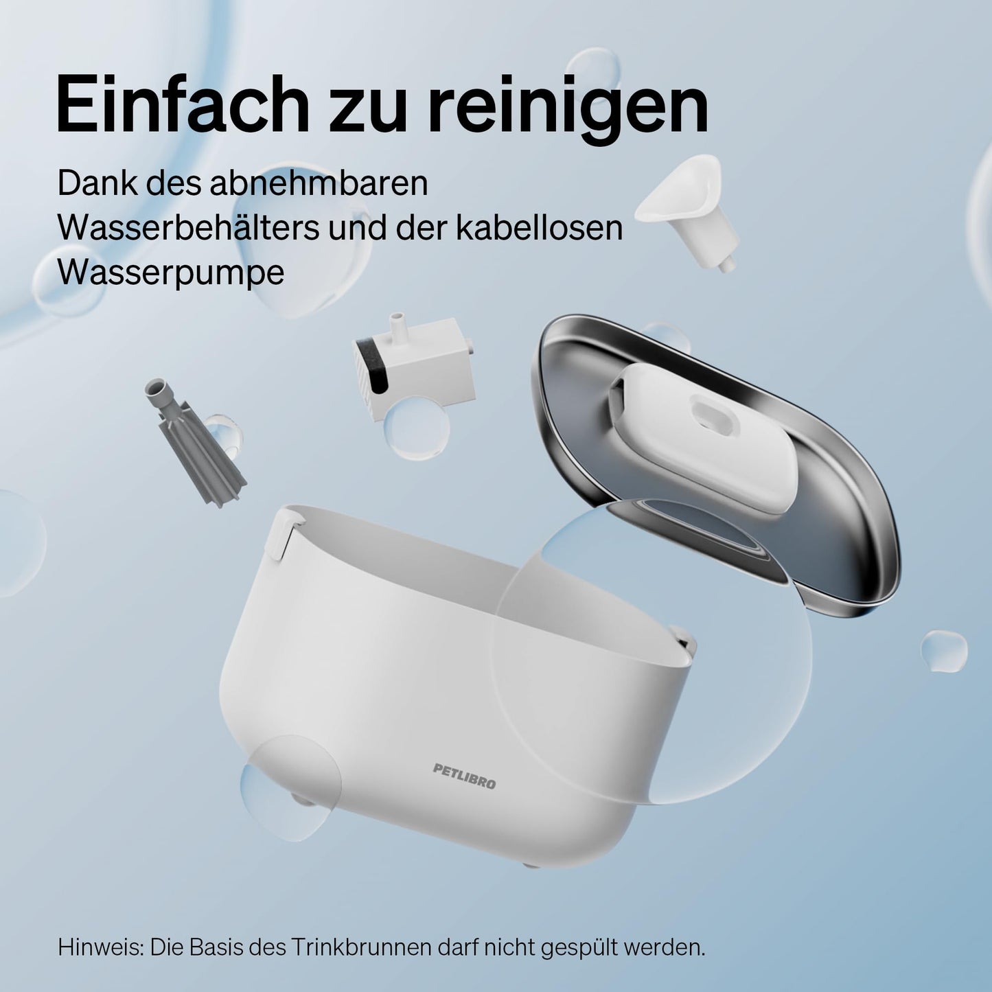 PETLIBRO Cat Fountain App Monitoring Drinking Fountain for Cat, Dockstream Automatic Cat Drinking Fountain 2.5L, Intelligent Control System, 2.4GHz Wi-Fi Connection, Easy Cleaning, Ultra Quiet