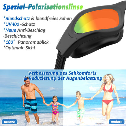 HotSrace Polarized Swimming Goggles Anti-Fog UV Protection Adjustable, Comfort Professional Swim Goggles Non-Polarized for Men Women Adults Teens