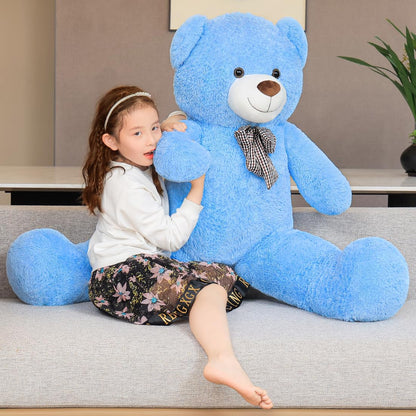SNOWOLF Giant XXXL Teddy Bear 145cm Giant Soft Toy Large Stuffed Animal Plush Toy Plush Bear Cuddly Bear Teddy Bear Gift (1.4m, Blue)
