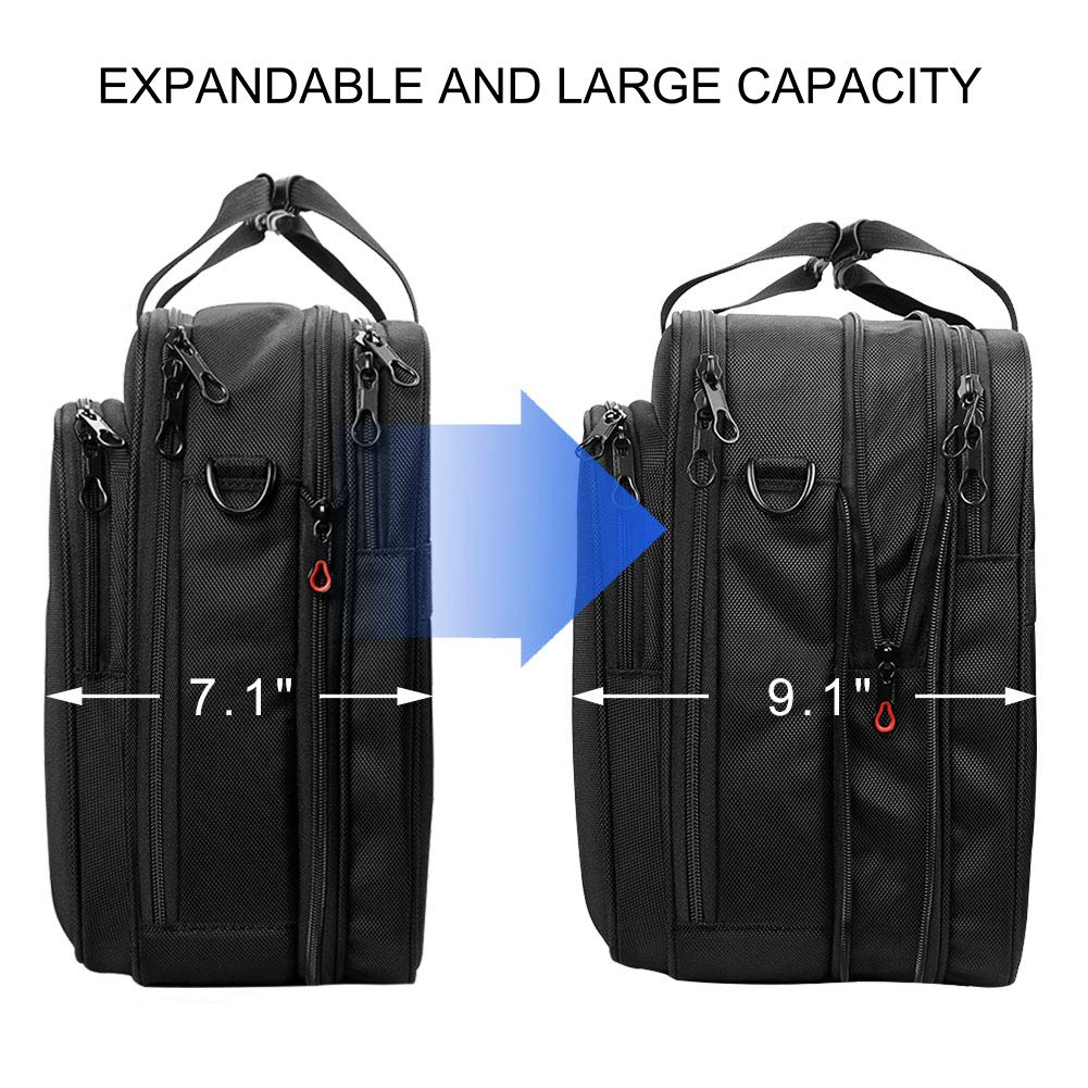 KROSER Laptop Bag XXL 18.5 Inch Shoulder Bags Business Briefcase Fits Up to 18 Inch Water-Resistant Messenger Bag Expandable Capacity for Travel/School/Men/Women-Black PRIME