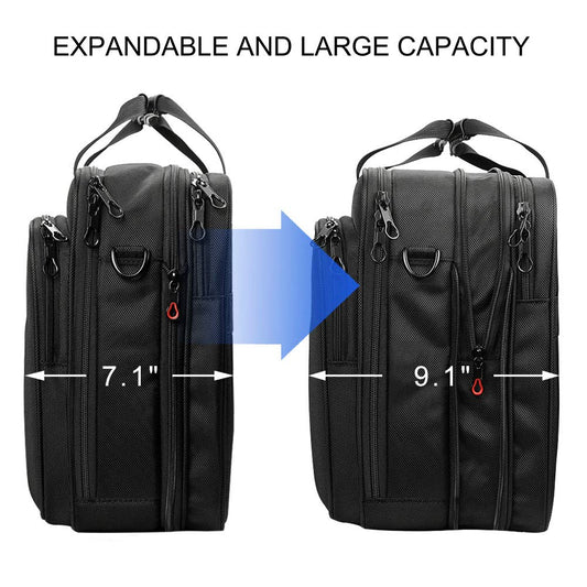 KROSER Laptop Bag XXL 18.5 Inch Shoulder Bags Business Briefcase Fits Up to 18 Inch Water-Resistant Messenger Bag Expandable Capacity for Travel/School/Men/Women-Black PRIME