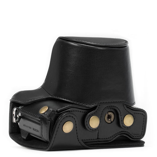 MegaGear MG367 Olympus OM-D E-M10 Mark II, E-M10 (14-42mm) Ever Ready Leather Camera Case with Strap - Black