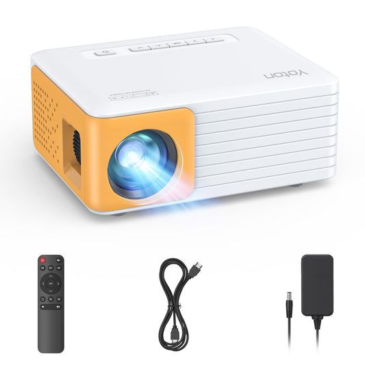 Mini projector for mobile phones, 2025 YOTON Y3 small 1080P supported, 15000L mini projector for home theater, 50% zoom outdoor projector compatible with HDMI/USB/Phone/PS5/TV Stick/The best choice for kids.