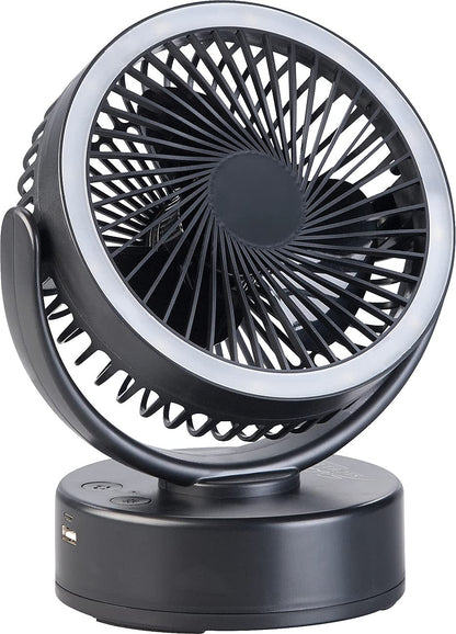 Sichler Household Appliances 3in1 Battery Camping Fan; LED light; USB power bank; Ø 16cm; 130 lm