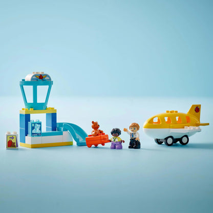 LEGO DUPLO First Visit to the Airport - Motor Skills Learning Toy for Toddlers with Airplane, 2 Figures & Teddy Bear - Birthday Gift for Boys and Girls from 2 years - 10443