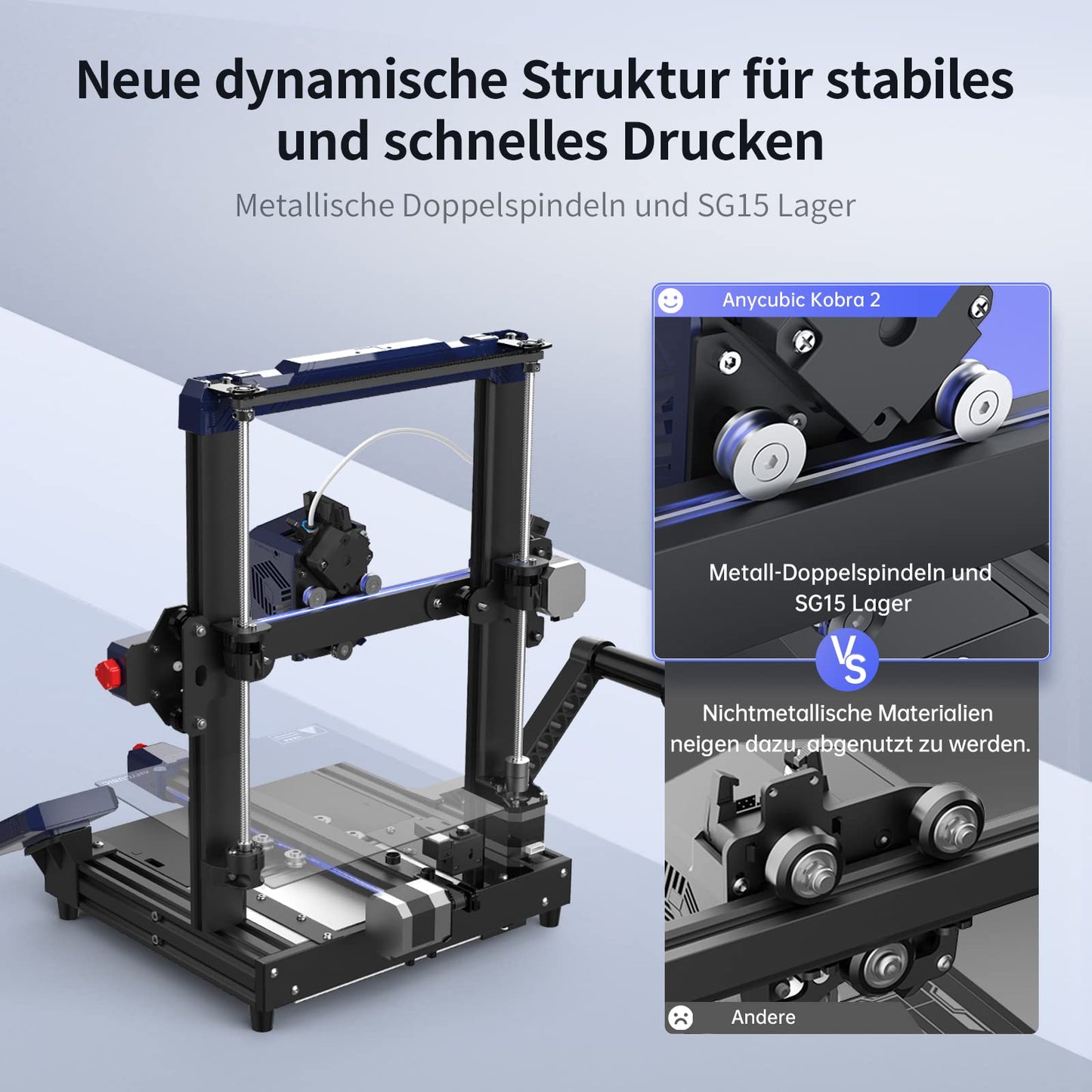 Anycubic Kobra 2 3D Printer, 6 times faster, LeviQ 2.0 Auto-Leveling, beginner-friendly, print size 220 * 220 * 250mm.