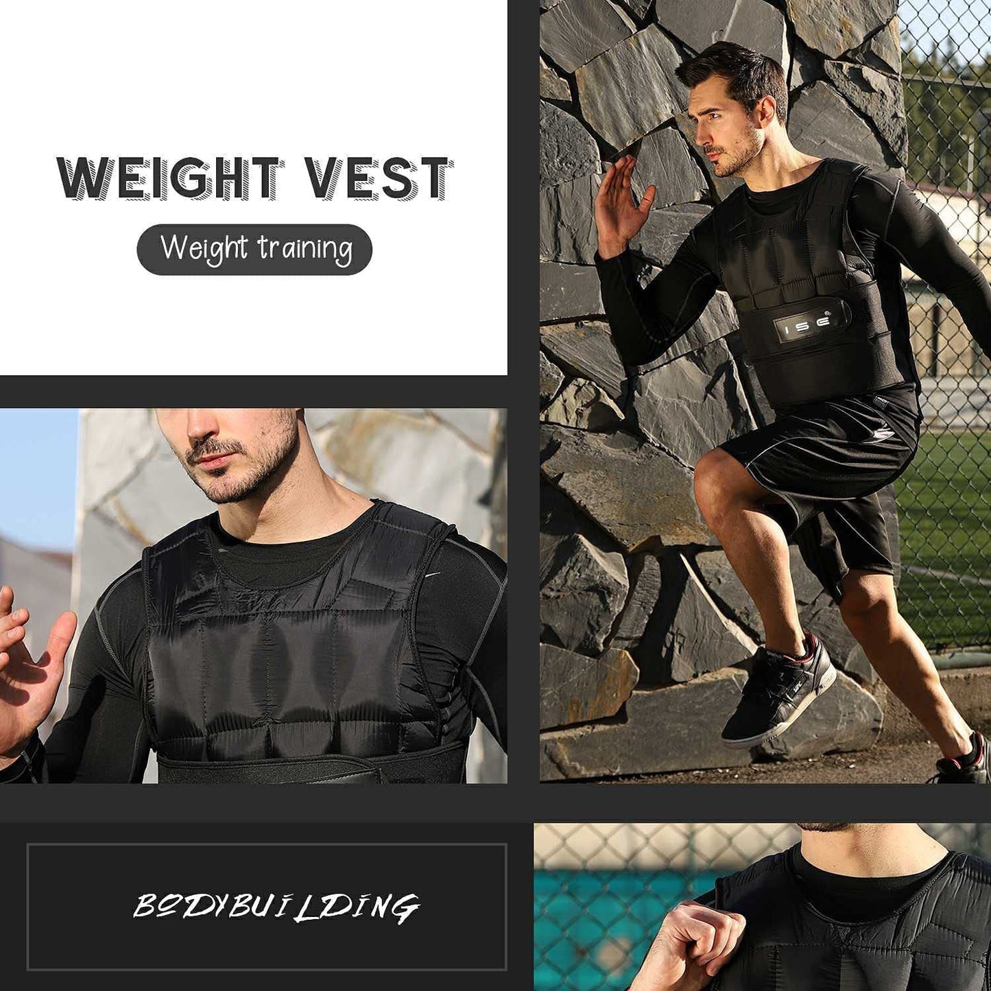 ISE 25kg weighted vest warning vests for weight training strength training exercise