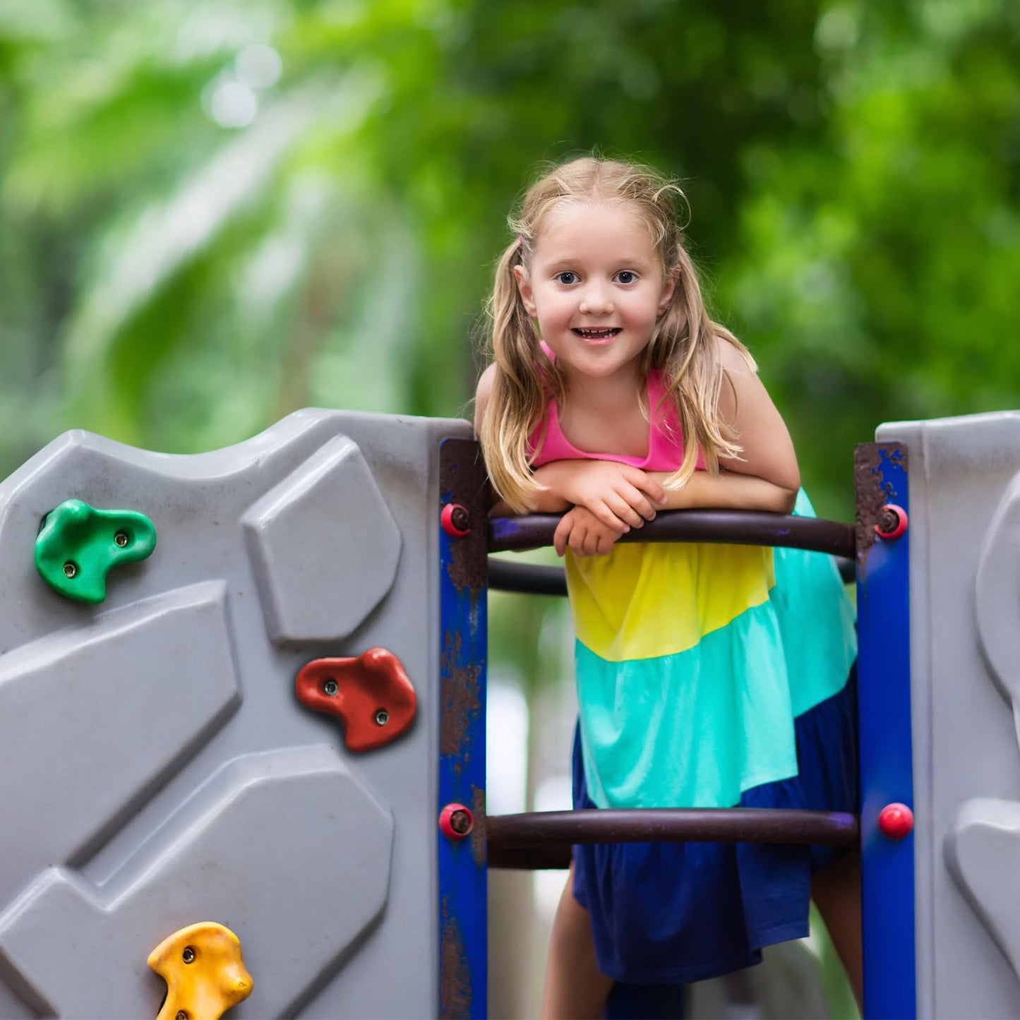 ALPIDEX Kids Climbing Holds colorful 5/10/15/20/30 pieces Climbing Stones including mounting material, load capacity up to 200 kg, suitable for indoor and outdoor use - 30 pieces