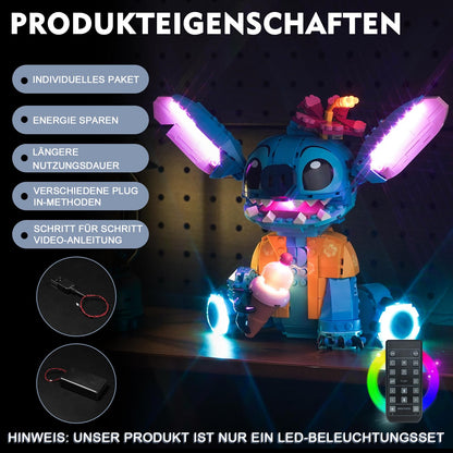 Remote Control Light Kit compatible with Lego Stitch (no model), LED lighting set compatible with Lego 43249 Stitch Creative Toy