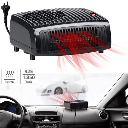 AGT Car Fan Heater: Electric ceramic auxiliary heater, 2 heat levels, 1,850 watts, 230V (defrost car windows electrically, electric window defroster, desk outlet).