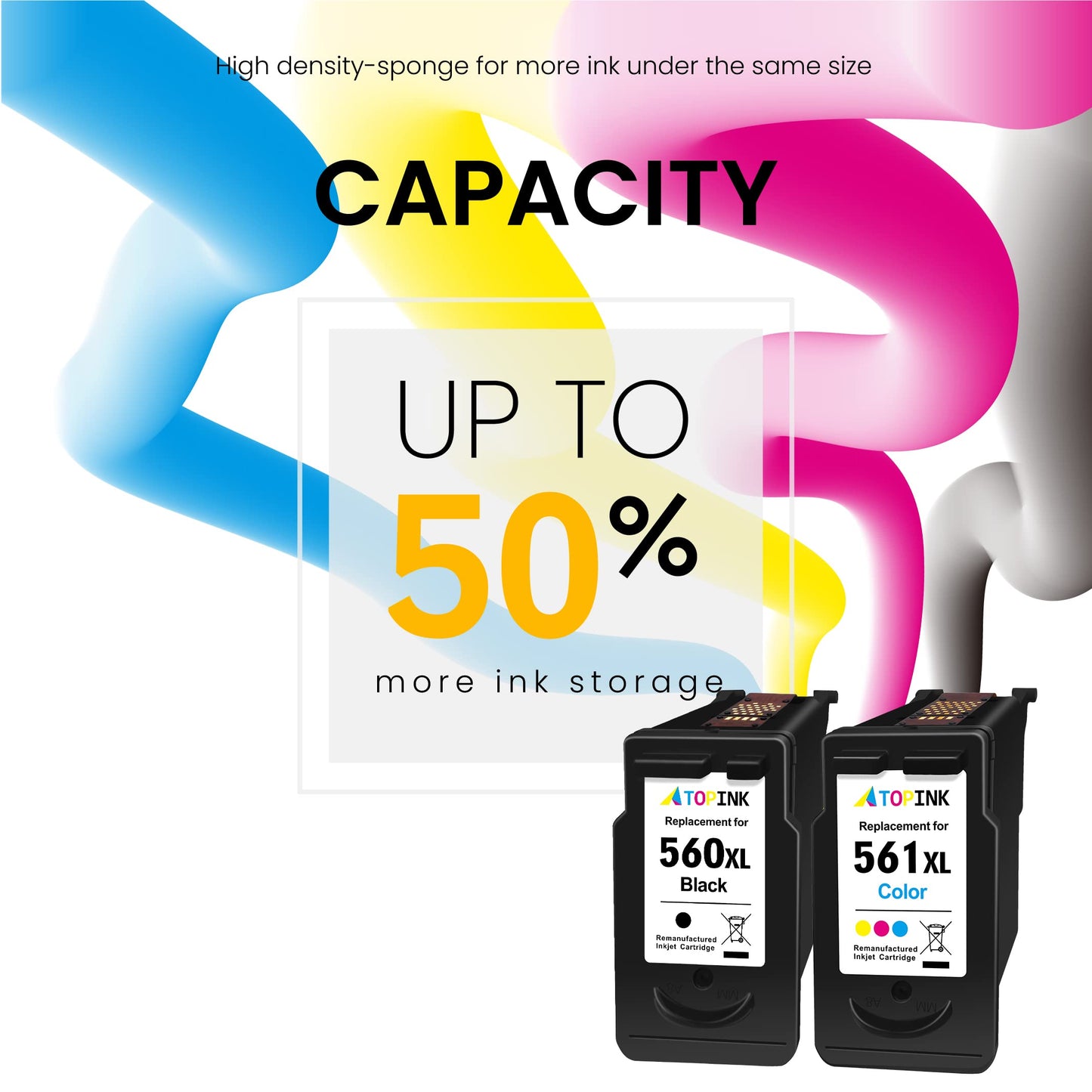 ATOPINK 560 561 cartridges, printer cartridges 560 561 XL replacement for Canon 560 561 cartridges multipack, PG 560 XL black and CL 561 XL for Canon Pixma TS5350 TS7450 TS5352 TS7451 TS5353 TS5351 TS5355
