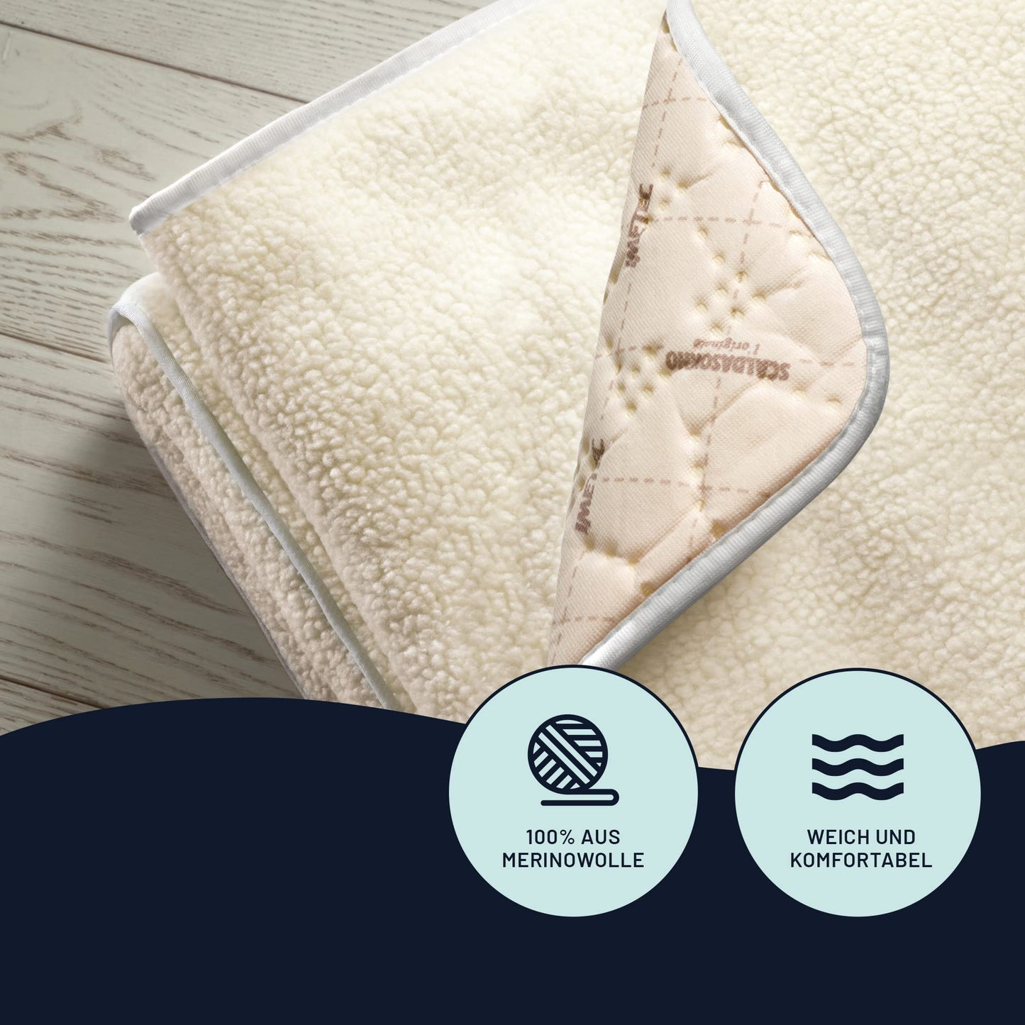 Imetec Scaldasonno Adapto single bed electric blanket, 150x80 cm, low consumption, fast heating, personalized. 100% wool & Merino, Made in Italy, non-slip fabric, control with 6 temp.