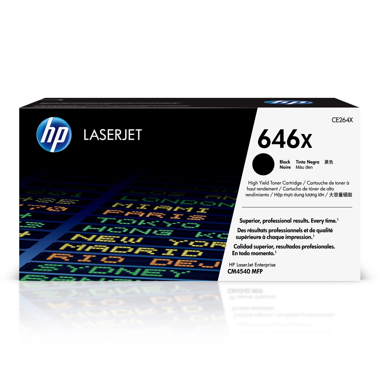 HP 646X (CE264X) Black Original High Yield Toner for HP Color Laserjet Enterprise CM4540, XXL
