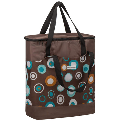 anndora shopping bag 22 liters plus cooler bag 18 liters - can be used separately - brown light blue