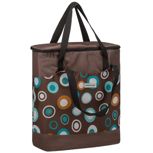 anndora shopping bag 22 liters plus cooler bag 18 liters - can be used separately - brown light blue
