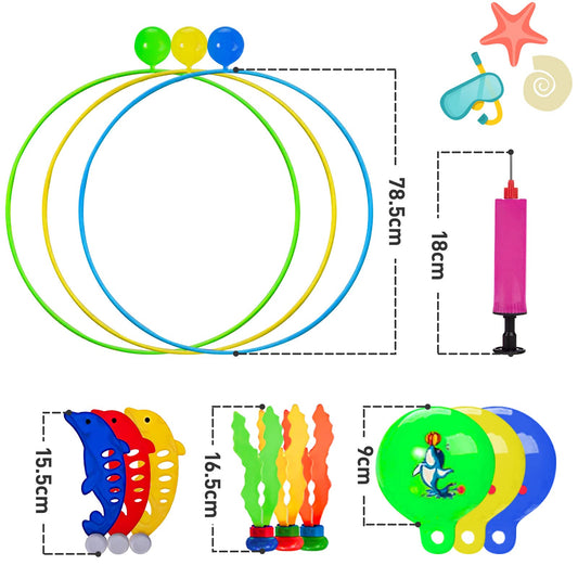 Pool toys for 5 6 7 8 9 year old boys girls, diving rings kids set pool toys pool party gift 5-12 years old swimming pool water toys outdoor