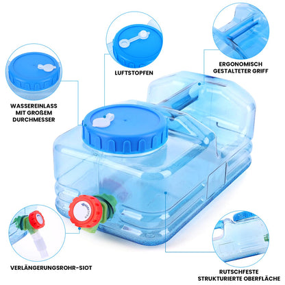 Umikk 5L-22L camping water canister, water container with tap, portable drinking water canister, water tank for camping with handles, BPA-free water canister, for outdoor travel home drinking water storage bucket