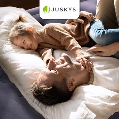 Juskys self-inflating air mattress 150x200cm - air bed for 2 people with built-in air pump - ideal as a guest bed or camping mattress - waterproof