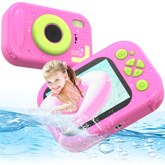 ULEWAY kids camera, 1080P underwater camera for kids, underwater digital camera with 2.4" screen, 32GB SD card, video camera toy gift for kids aged 3-12 years.