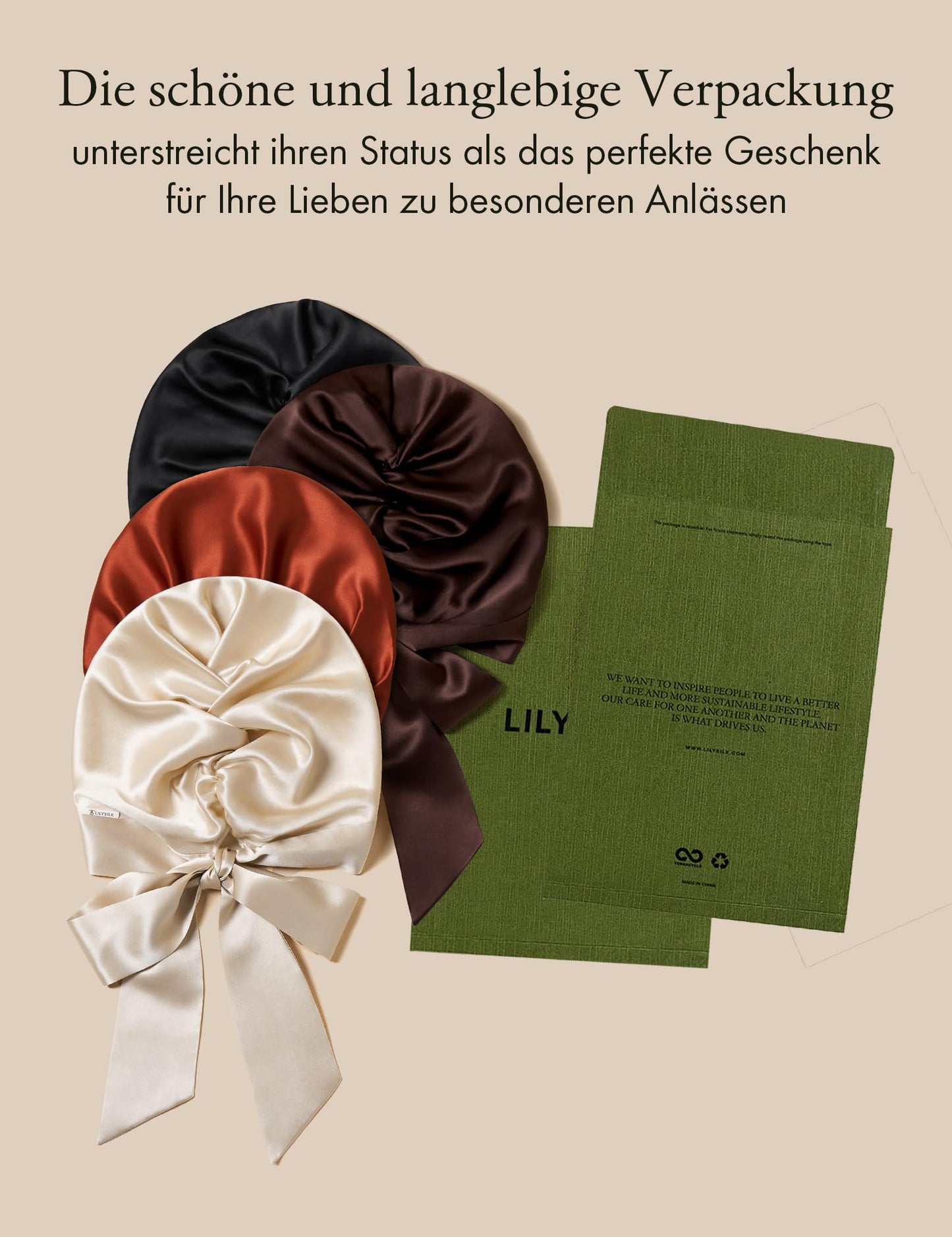 LilySilk 100% Pure Mulberry Silk Sleep Cap for Women Natural Silk Cap for Sleeping and Hair Care Night Hair Wrap with long elastic band to keep, Yellow Stone