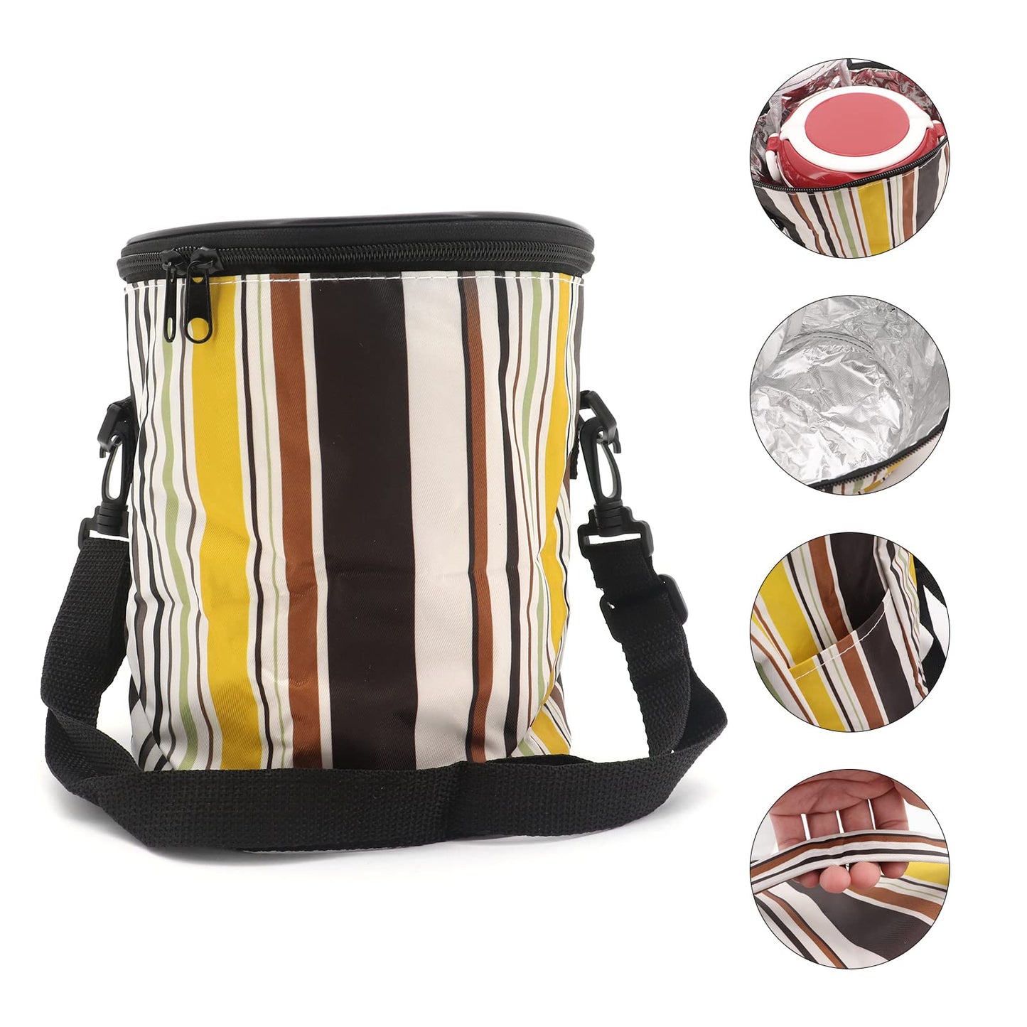 Beowanzk Thermal Lunch Box, Stainless Steel Bento Box with compartments for adults and kids, Leak-proof Insulated Lunch Box Bento Box BPA-free with carrying bag (Red)