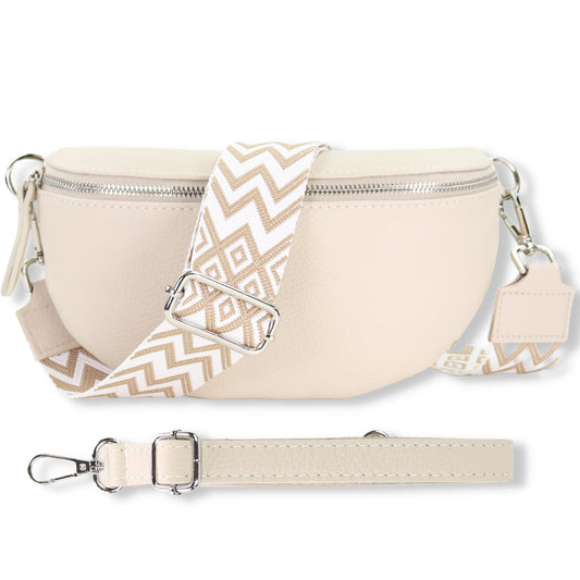 Blade Women's Leather Fanny Pack with 2 patterned and leather removable & adjustable wide belts, Crossbody Bag Women, High-quality Chest Bag for Women.