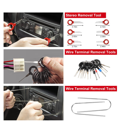 Eaukar Auto Disassembly Tools, 330 Pcs Vehicle Disassembly Trim Removal Wedges Interior Panel Levers, Automotive Tool, Car Panel Removal Tool Car Door Door Panel (Red)