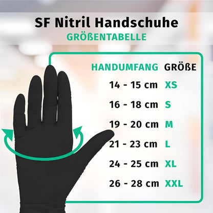 Black XL Nitrile Gloves - 1000 (10x100) Pieces Disposable Gloves, Medical Gloves, Powder-Free, Latex-Free, for Medical, Kitchen, Cleaning, Cosmetics, Household