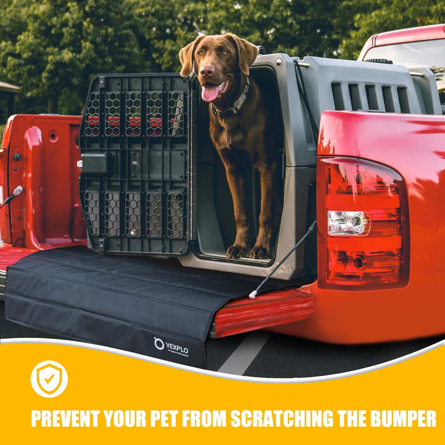 Wider Car Bumper Guard Trunk, 96 x 63 cm Foldable bumper guard dog trunk protector - Protects cars, SUVs, and vans from scratches caused by dogs and heavy loads like wheelchairs.