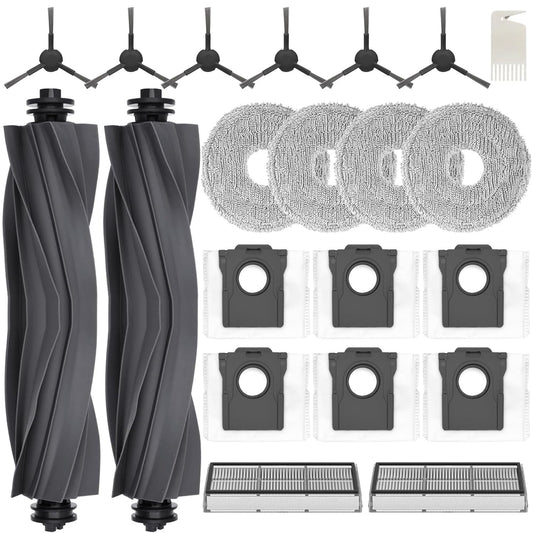Accessory set for Dreame L10s Ultra Gen 2/ L10s Pro Ultra Heat/ X30 Ultra/MOVA E30 Ultra, includes 2*roller brush, 6*dust bags, 4*mop cloths, 6*side brushes, 2*filters.