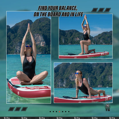TIGERXBANG Inflatable SUP Boards Stand Up Paddleboarding 305x80x15cm with high-quality SUP accessories, Allround paddle boards for adults/kids, Defender Collection Pink