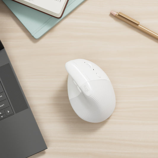 Logitech MX Vertical for Mac, Wireless Ergonomic Mouse, Bluetooth, Quiet Clicks, Silent Smartwheel, 4 Customizable Buttons, Compatible with macOS/iPadOS/MacBook/iMac/iPad - White