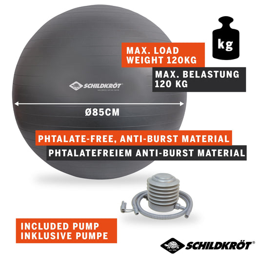Turtle Unisex Adult Exercise Ball 85cm, Anthracite