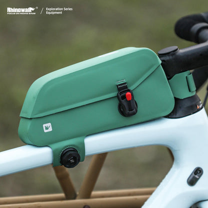 Rhinowalk bike frame bag with magnetic closure, waterproof tube bag, front bag, top tube bags, handlebar bag, bike accessory (green)