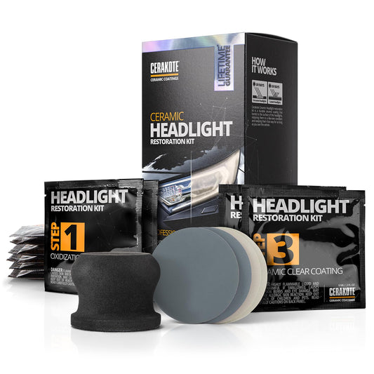 CERAKOTE Ceramic Headlight Restoration Kit - matte and cloudy headlight refurbishment set | professional ceramic coating | no power tools required | #1 in the USA