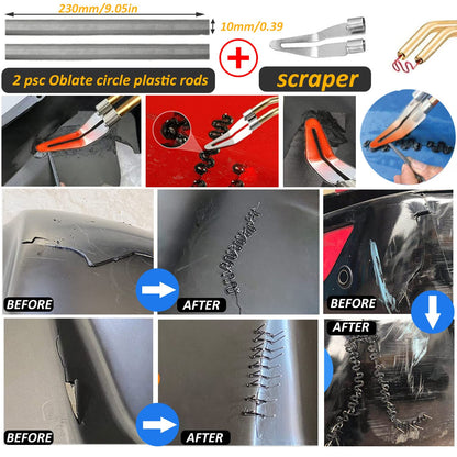 220W Plastic Welder 2-in-1 Car Plastic Repair Kit with 800PCS 6 Types Welding Staples & 2pcs Welding Rods, Plastic Welding Car Plastic Repair Kit for repairing car bumpers