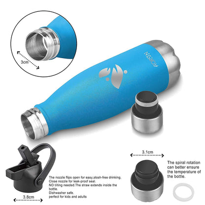 AORIN Vacuum Insulated Water Bottle - 500ml - BPA-Free, 24 Hrs Cold & 12 Hrs Hot, Ideal Thermos Bottle for Kids, School, Sports, Outdoor, Bike, Fitness