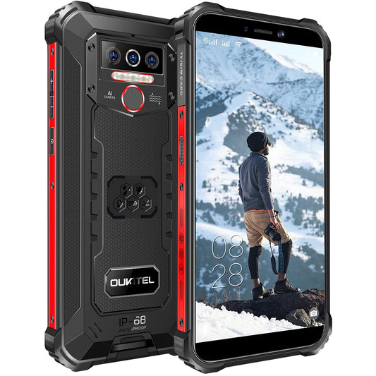 OUKITEL WP5 Outdoor Smartphone Unlocked, 8000mAh battery Outdoor Handy, 7GB 64GB, expandable to 1TB, Android 11, IP68 Waterproof, 4G Dual SIM, Global Version 5.5'' Triple Camera Face/Fingerprint ID